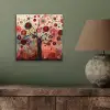 Levensboom - Bloemen - Roze - Hippie - Kunst aluminium wit klein -sfeer2