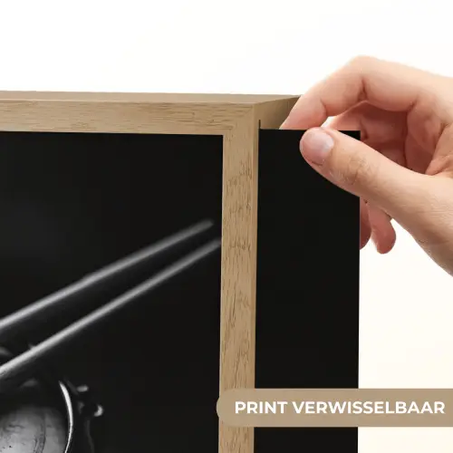 Trommel - Close-up - Drumstokken - Zwart Light Box met batterij (Wandlamp) middel -USP_websiteprintNL