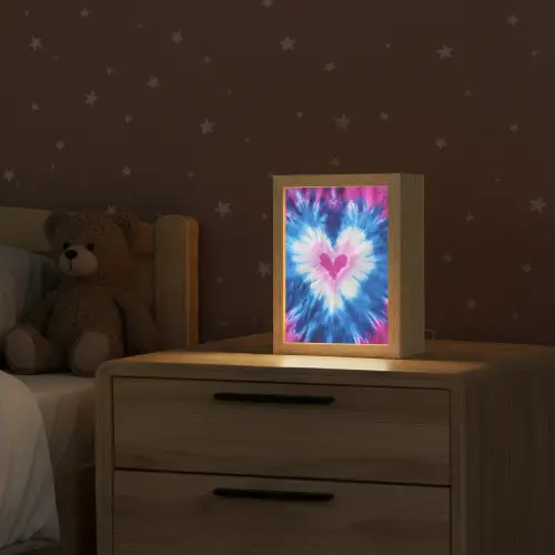 Hartvormig - Tie dye - Paars Light Box met kabel klein -sfeer1_kind