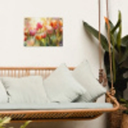 Tulpen - Sprookjesachtig - Kleurrijk tuinposter los doek klein -sfeer7