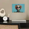 Vrouw - Blauw - Vlinder - Bloemen - Aesthetic poster papier klein -sfeer1