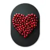 Kersen - Hart - Rood - Zwart Wandcirkel Ovaal Glas middel -3d