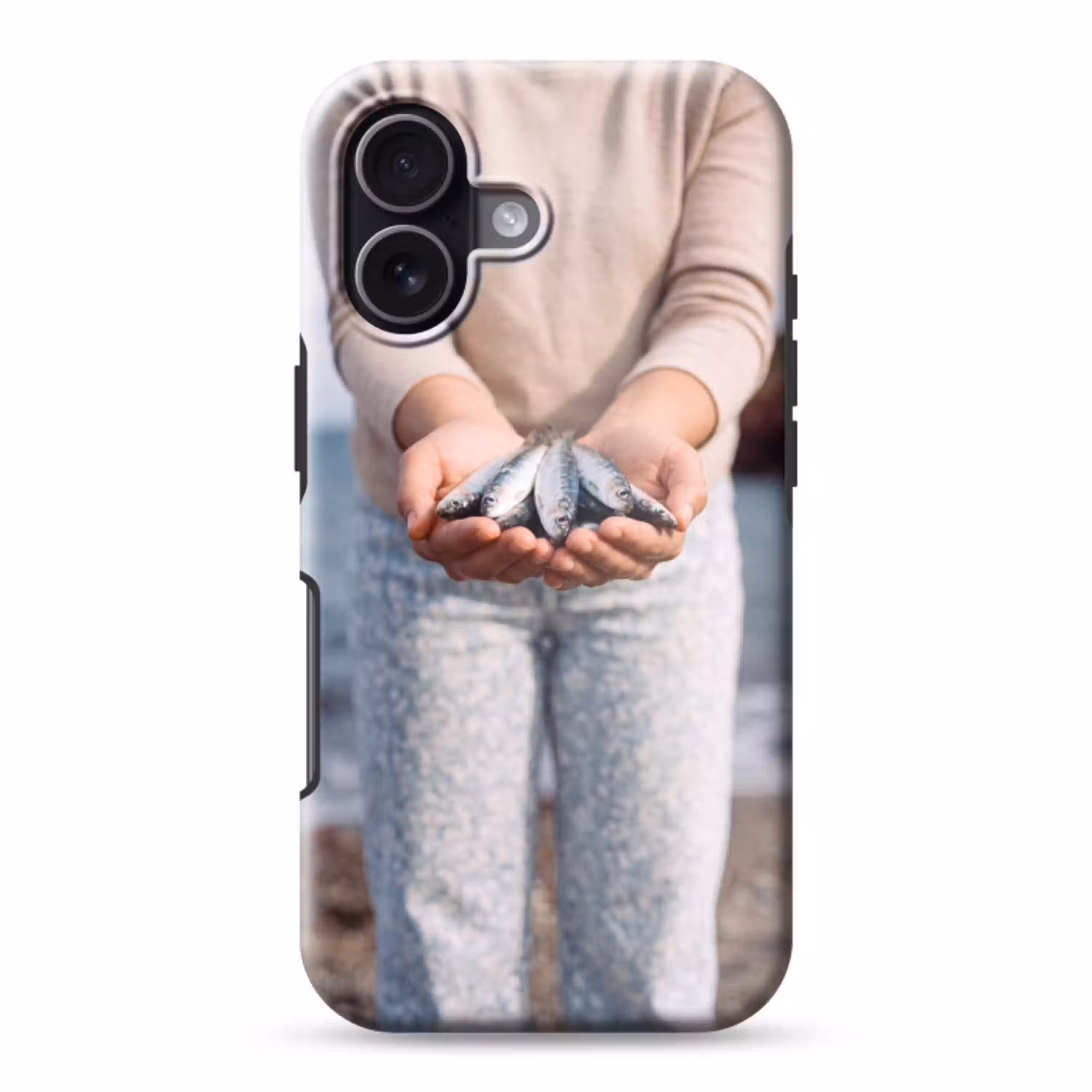 Vis - Handen - Natuur Toughcase MagSafe Apple iPhone 17 klein -3d