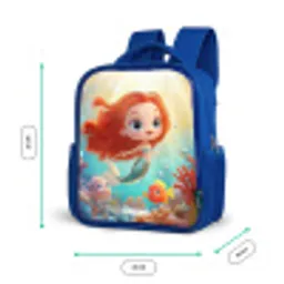Zeemeermin - Vissen - Koraal Kinderrugzak - Blauw middel -productfoto_formaten