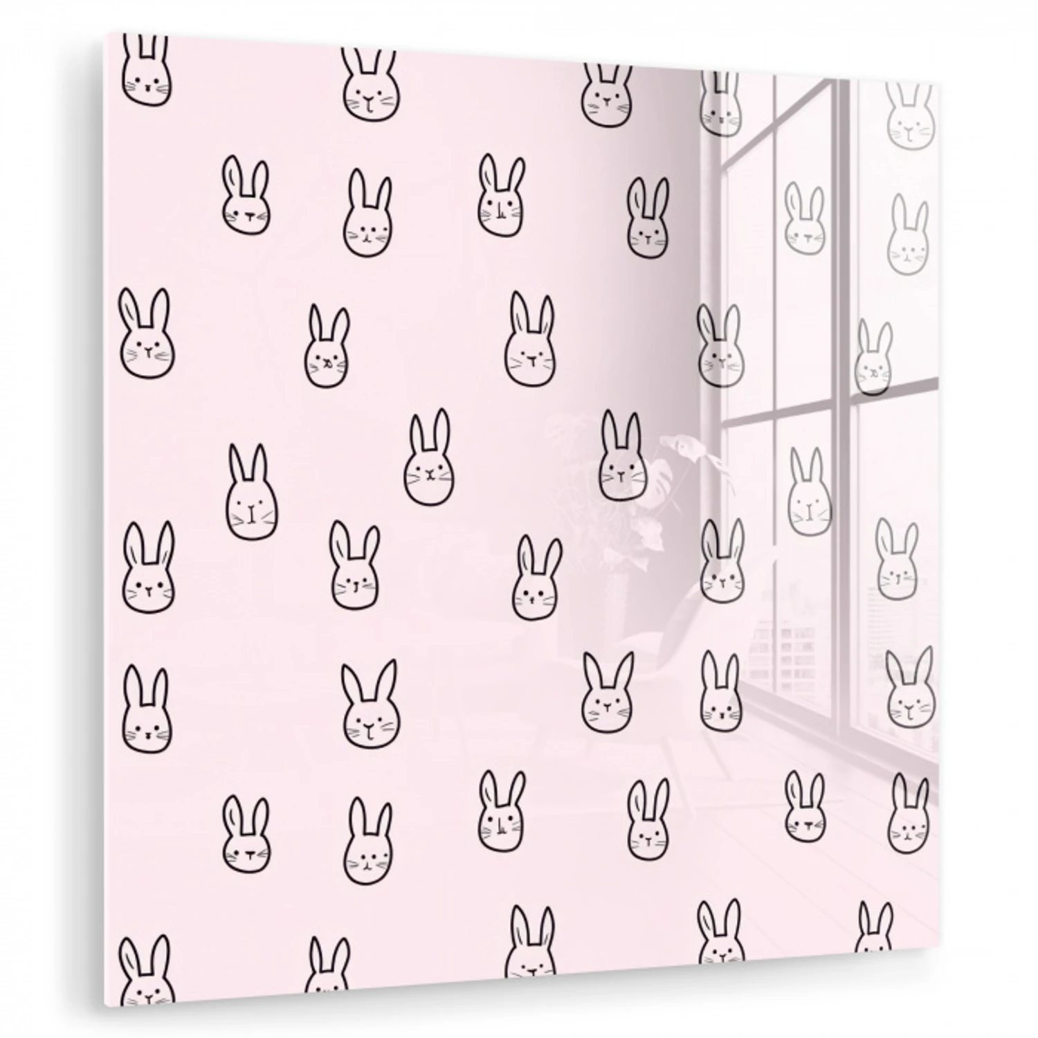Konijnen - Minimalistisch - Roze plexiglas 5mm klein 11 -zzzproduct_nieuw