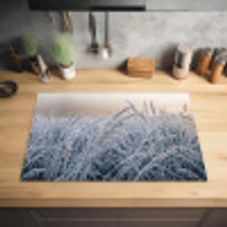 Rijp - Gras - Kristallen - Winter - Minimalistisch Inductie beschermer vinyl 3mm klein -sfeer5