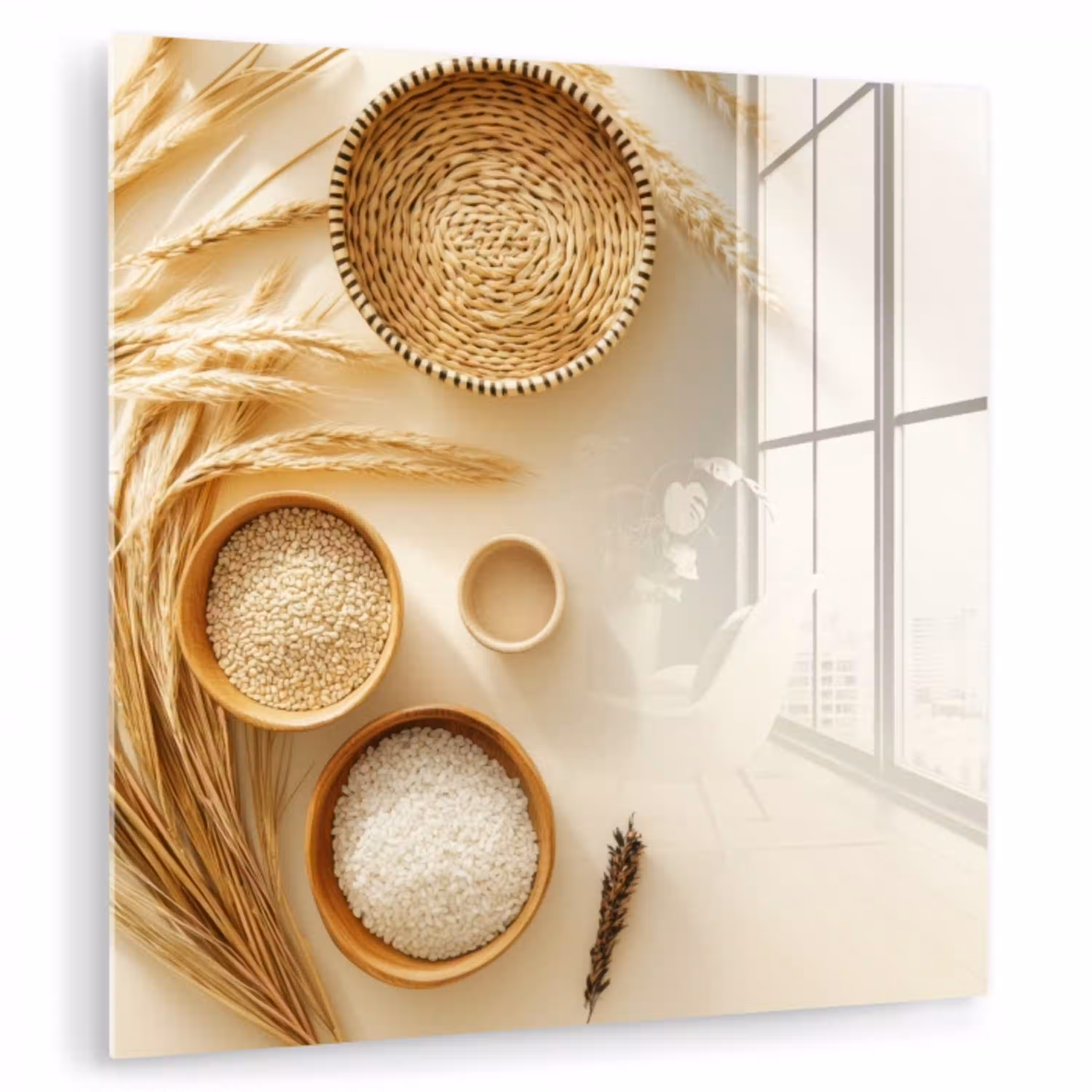 Granen - Hout - Kom - Beige plexiglas 5mm klein -zzzproduct_nieuw