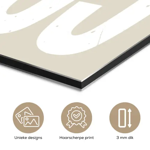 Wit - Koffie - Vintage - Decoratie aluminium wit klein -closeup_NL