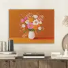 Vaas - Bloemen - Oranje PET vilt klein -sfeer1
