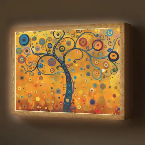 Abstract - Boom - Levensboom - Modern Light Box met batterij (Wandlamp) middel -z3d_website