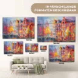 Grachtenpanden - Kunst - Schilderij - Amsterdam plexiglas 5mm klein -sfeer7
