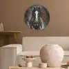 Paard - Dieren - Zwart - Luxe - Modern Akoestische PET Vilt - Rond klein -sfeer1