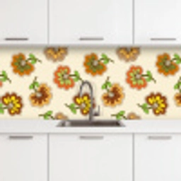 Design - Bloemen - Retro - Vintage keuken achterwand 2 middel 871 -3d