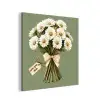 Lint - Boeket - Groen - Quote aluminium wit klein -3d