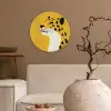 Cheetah - Illustratie - Geel Wandcirkel kunststof plaat 5mm dik klein -sfeer1