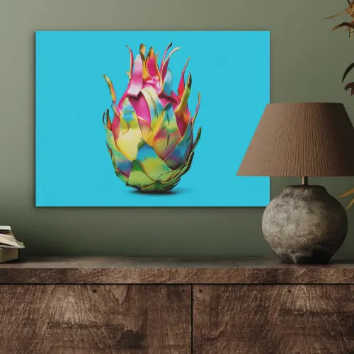 Drakenfruit - Blauw - Levendig PET vilt klein -sfeer2