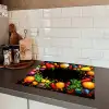 Groente - Graffiti - Kleurrijk - Koken - Abstract Inductie beschermer vinyl 3mm middel -sfeer3