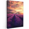 Lavendelveld - Quote - Zonsondergang Tuinposter op houten frame 2 cm dik klein -3d
