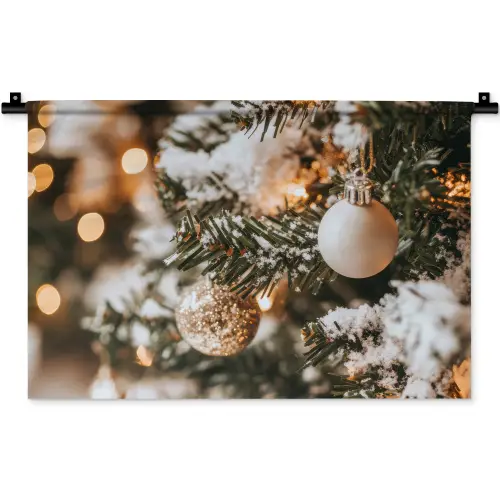 Kerst - Kerstboom - Winter - Binnen - Sneeuw Wandkleed katoen klein -zz3d