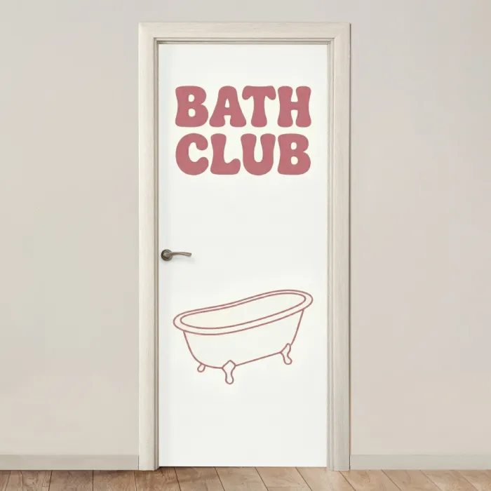 Retro - Bad - Roze deurposter klein -3d_beige