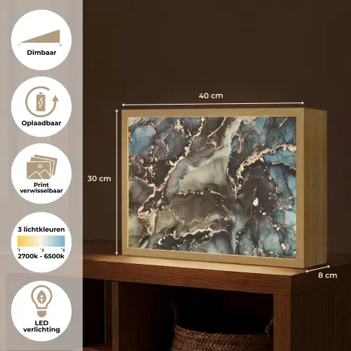 Marmer - Goud - Groen Light Box met batterij (Wandlamp) middel -USP_websiteoverzichtNL