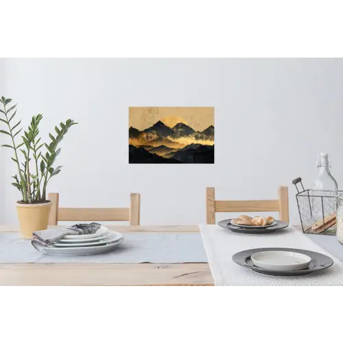 Gouden Bergen bij Maanlicht Muursticker klein -eettafel