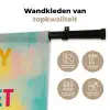 Quote - Lucky - Regenboogkleuren Wandkleed katoen klein -sfeer2