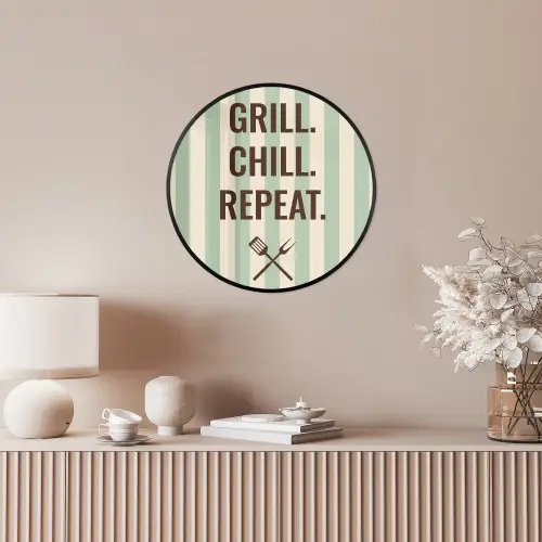 Quote - Strepen - Grill Fotolijst rond zonder passe partout klein -sfeer3