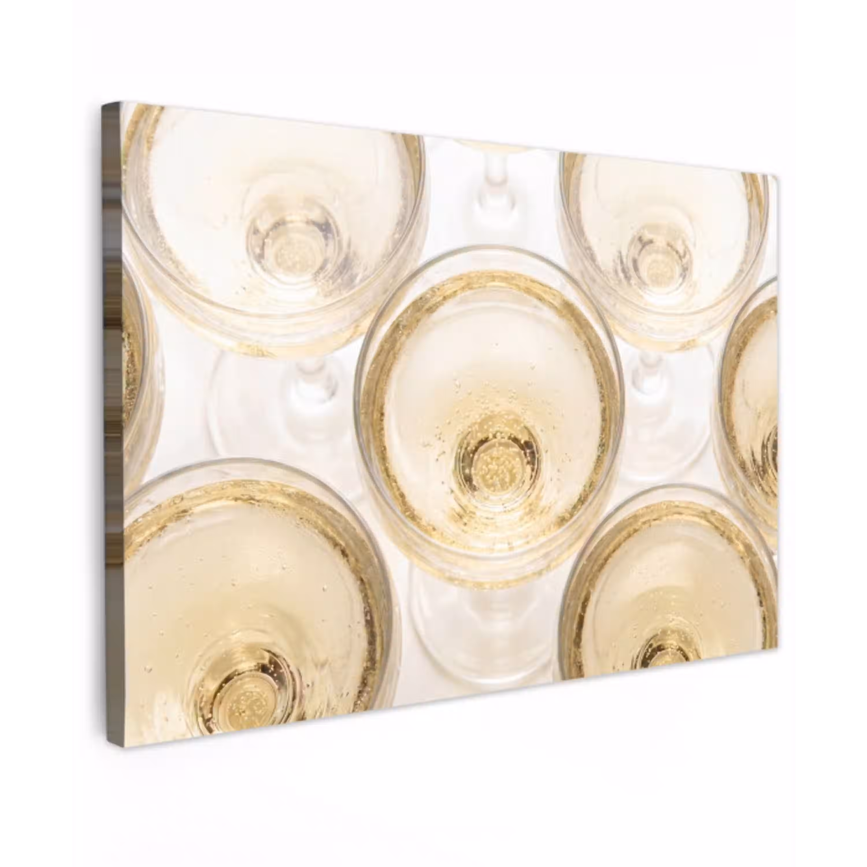 Drank - Glazen - Feest - Goud Tuinposter op houten frame 2 cm dik klein -3d