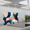 Abstract - Blauw - Roze keuken achterwand spatscherm klein -3d_schuin