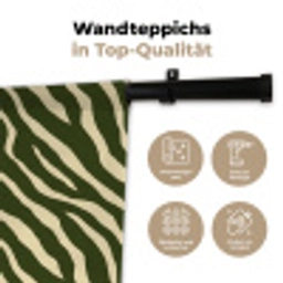 Zebra - Patroon - Groen Wandkleed katoen klein 269 -tsfeer2_DE