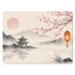 Zon - Japans - Traditioneel muismat rubber klein -3d
