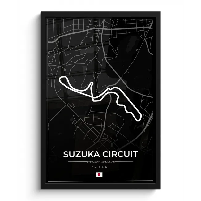 Photo Frame - F1 - Racing - Japan - Suzuka Circuit - Race track - Black