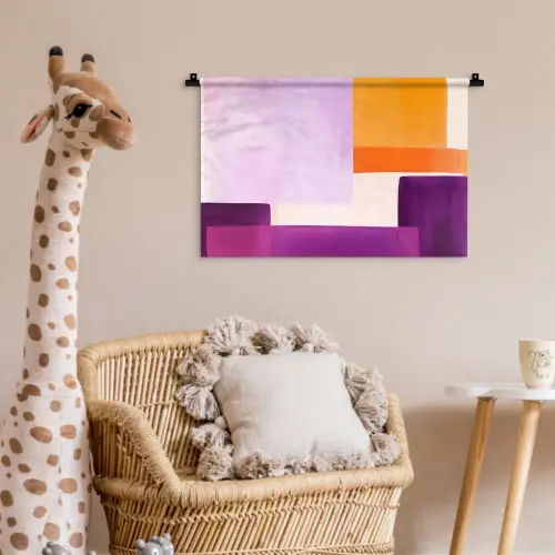 Vlakken - Abstract - Rechthoekig - Oranje Wandkleed katoen klein -wsfeer5_kind