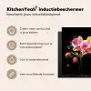Orchidee - Graffiti - Kleurrijk - Bloemen - Abstract Inductie beschermer vinyl 3mm middel -sfeer2