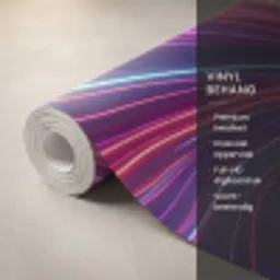 Abstract - Swirl - Futuristic - Neon Behang Vinyl klein -USP_closeupNL
