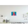Bloemenkrans - Hagedis - Kimono - Paars textielposter latten blank klein -kinderkamer