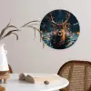 Hert - Kerst - Winter - Sneeuw - Kerstkrans Wandcirkel kunststof plaat 5mm dik klein -sfeer4