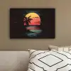 Strand - Minimalistisch - Zon - Oranje canvas 2cm klein -sfeer3