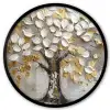 Boom - Beige - Grijs - Goud - Abstract Fotolijst rond zonder passe partout klein -3d