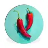 Chilipepers - Geverfd - Rood Wandcirkel aluminium klein -3d