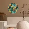 Geel - Bloemen - Groen - Bladeren Wandcirkel behangsticker klein 186 -sfeer1