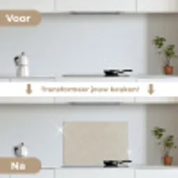 Steen - Beton - Patronen keuken achterwand spatscherm klein 900 -voor_na_NL