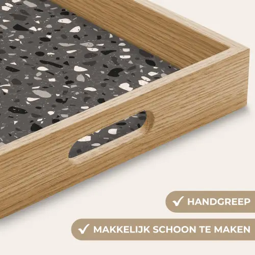 Terrazzo -  Patroon - Grijs Dienblad Rechthoek middel 911 -USP_HandgreepNL