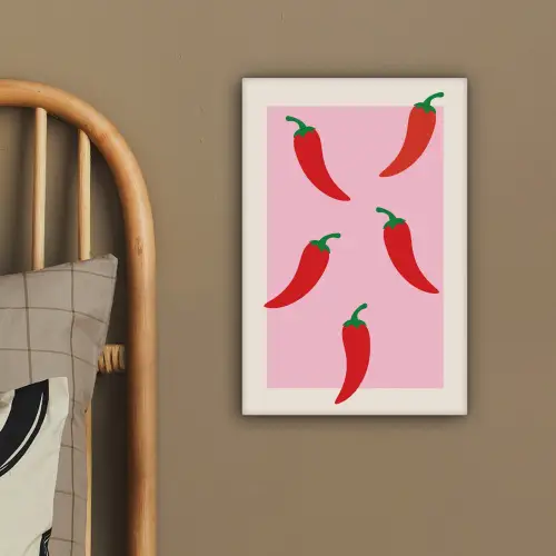 Pepers - Rood - Illustratie canvas 2cm klein -sfeer3