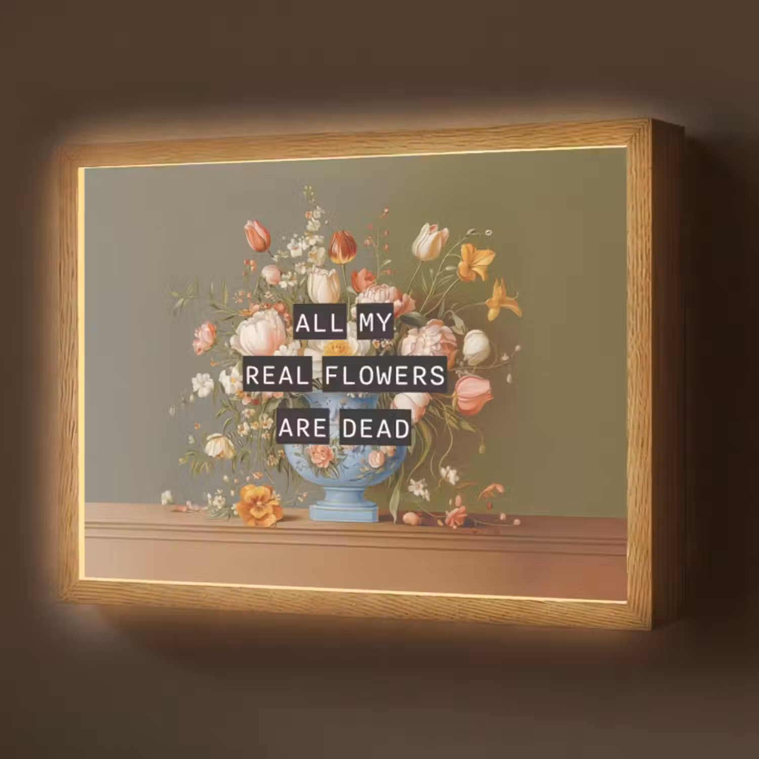 Lightbox - Wandlamp - Bloem - Quote - Vintage - Art