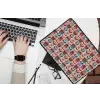 Vintage - Motief - Kleurrijk laptophoes neopreen klein 279 -bureau