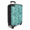 Palm bladeren patroon kleurrijk blauw NBS - Handbagage koffer - Volwassenen Unisex middel -productfoto_3d
