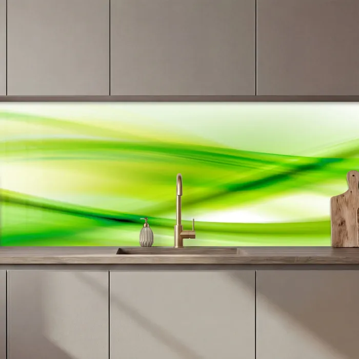 Golven - Abstract - Groen keuken achterwand 2 middel zz_3dshopping