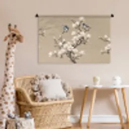 Oosters - Vogels - Beige Wandkleed katoen middel -wsfeer5_kind